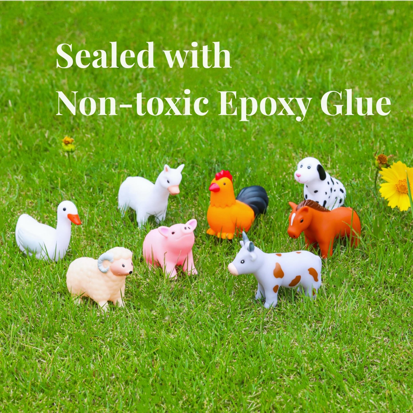 Bath Toys Mold Free No Hole for Toddlers/ Infants/ Babies, No Mold Bathtub Toys (Animal Ⅱ, 8 Pcs with Storage Bag)