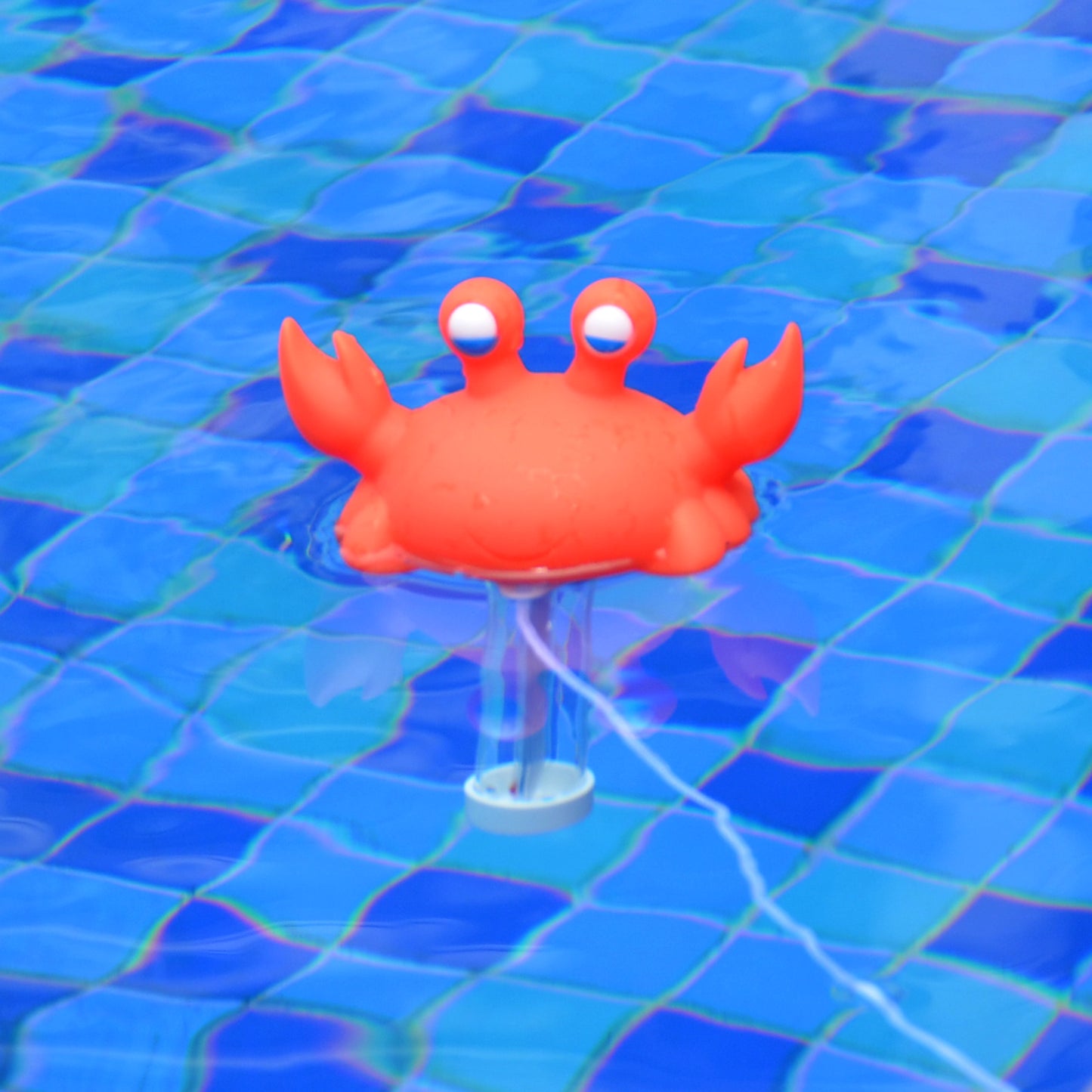 XY-WQ Floating Pool Thermometer, Large Size Easy Read for Water Temperature, Shatter Resistant with String for Outdoor and Indoor Swimming Pools and Spas (Crab)