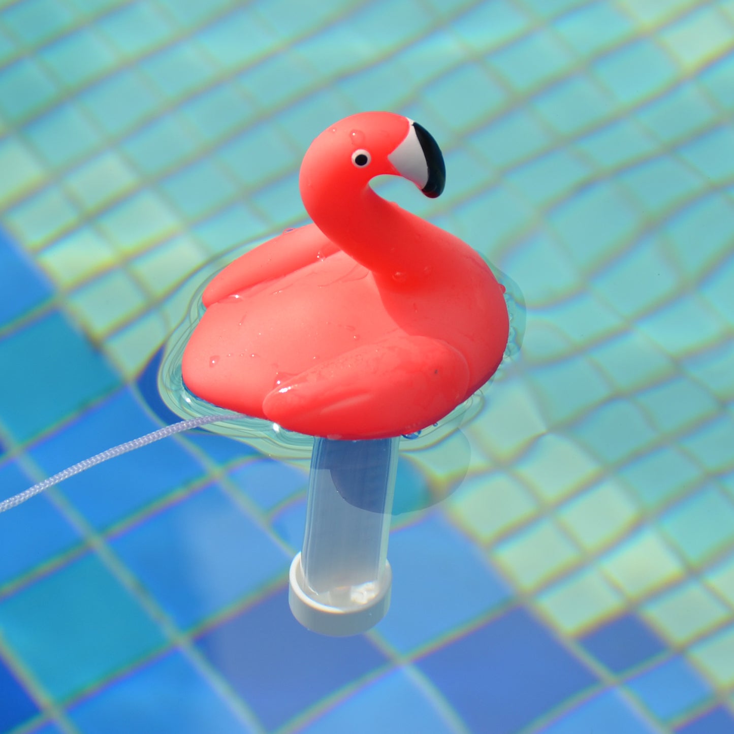 XY-WQ Floating Pool Thermometer, Large Size Easy Read for Water Temperature, Shatter Resistant with String for Outdoor and Indoor Swimming Pools and Spas (Flamingo)