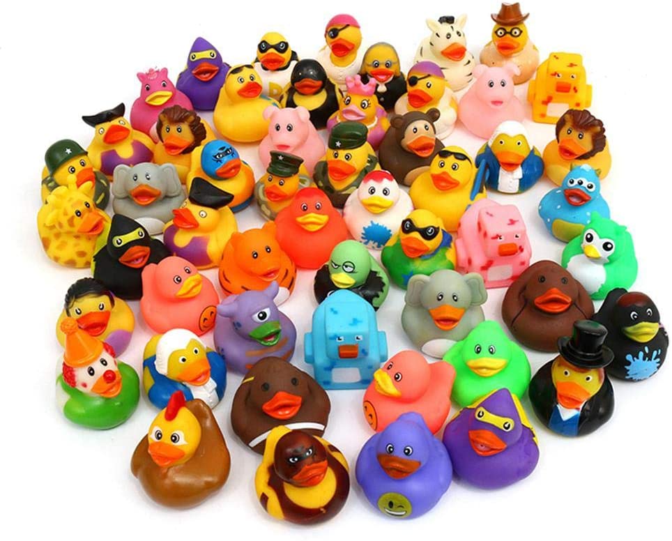 XY-WQ 25-200 Pack Rubber Duck Bath Toy Assortment - Bulk Floater Duck for Kids - Baby Showers Accessories - Party Favors, Birthdays, Bath Time, and More