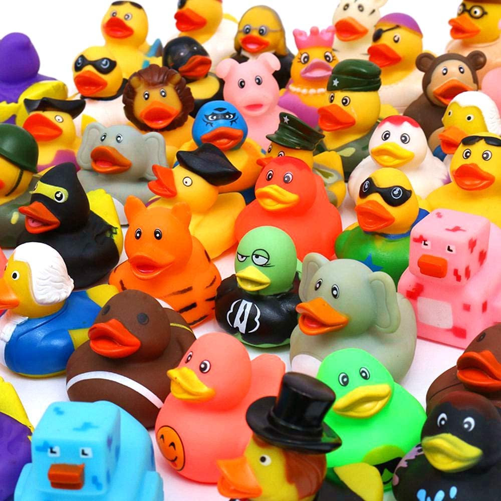 XY-WQ 25-200 Pack Rubber Duck Bath Toy Assortment - Bulk Floater Duck for Kids - Baby Showers Accessories - Party Favors, Birthdays, Bath Time, and More