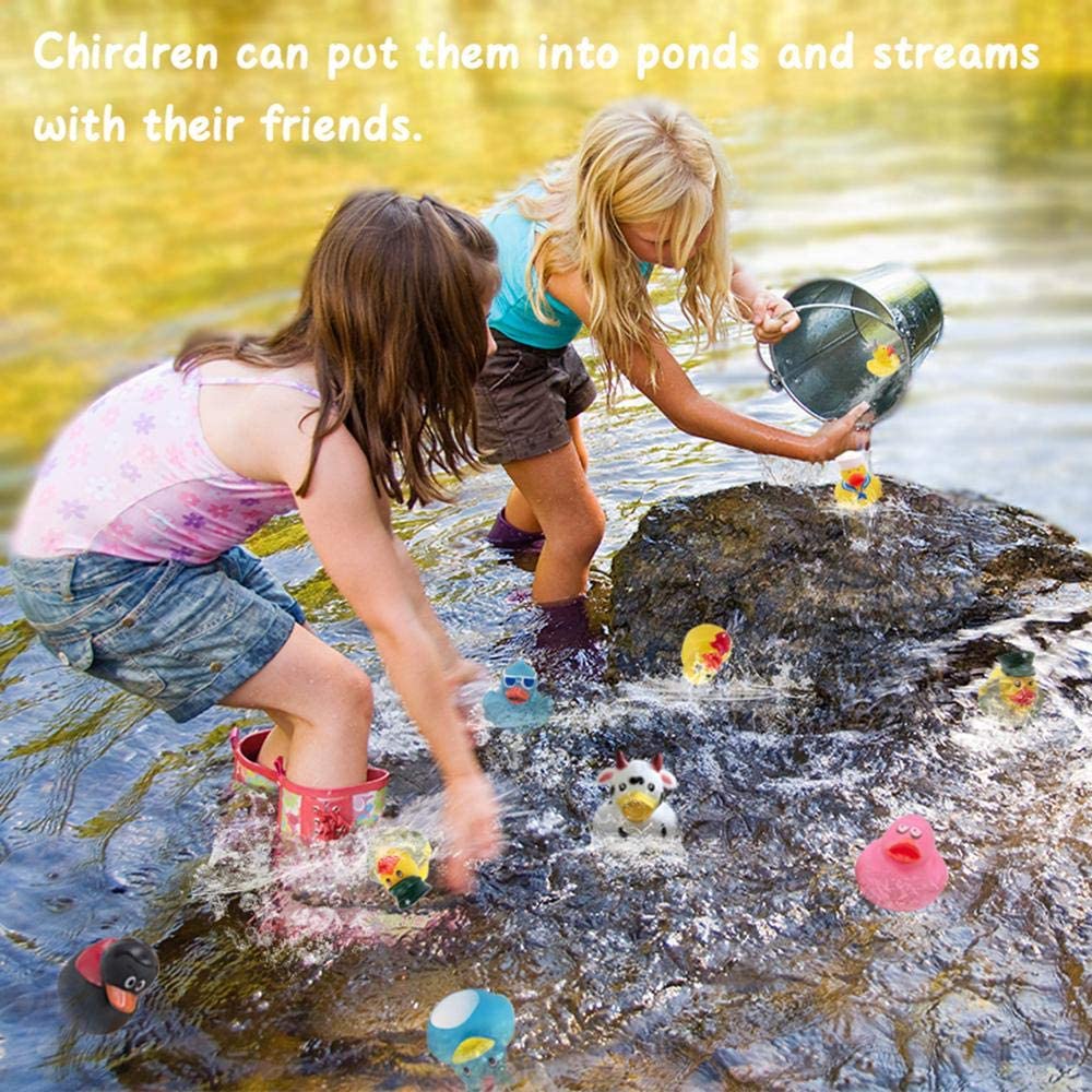XY-WQ 25-200 Pack Rubber Duck Bath Toy Assortment - Bulk Floater Duck for Kids - Baby Showers Accessories - Party Favors, Birthdays, Bath Time, and More