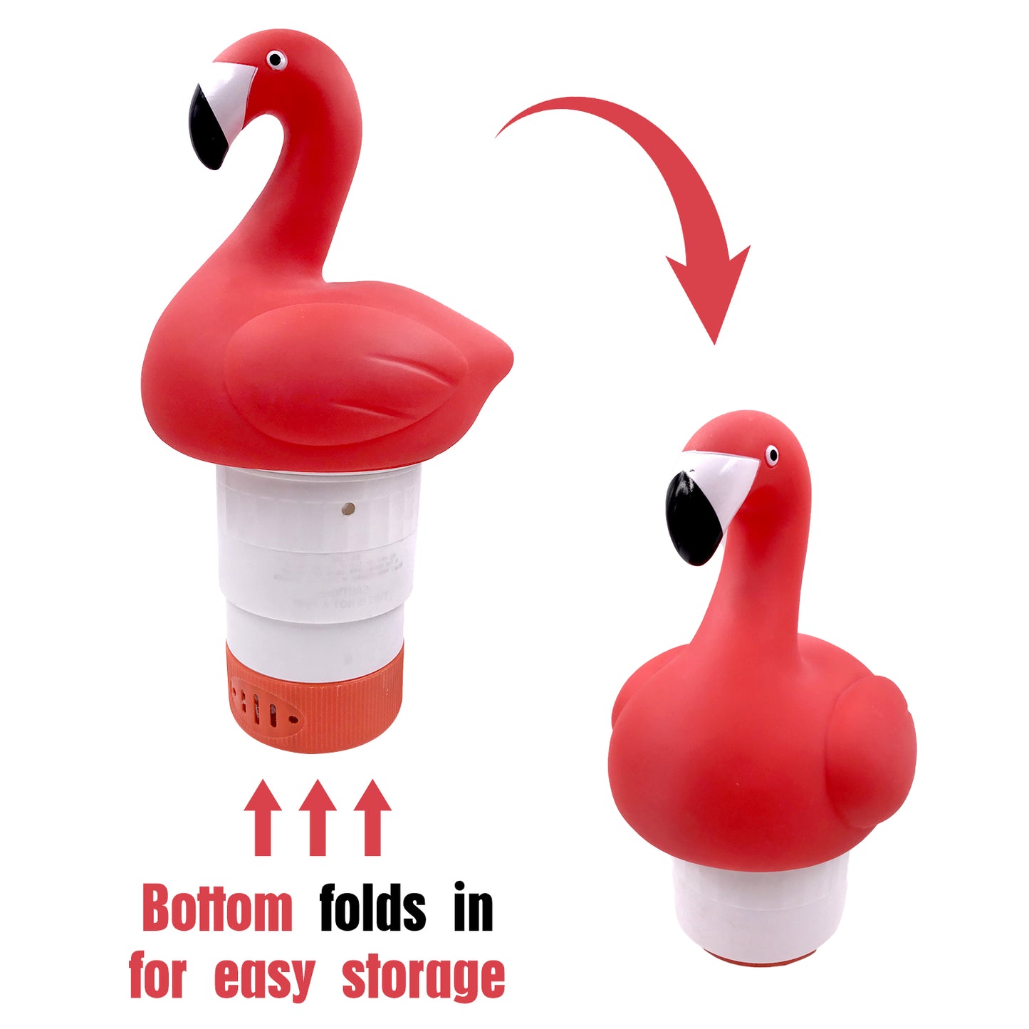 XY-WQ Chlorine Floater, Floating Pool Chlorine Dispenser (Flamingo), Fits 1 and 3 Inch Tablets for Large and Small Pools, Hot Tub, Spa