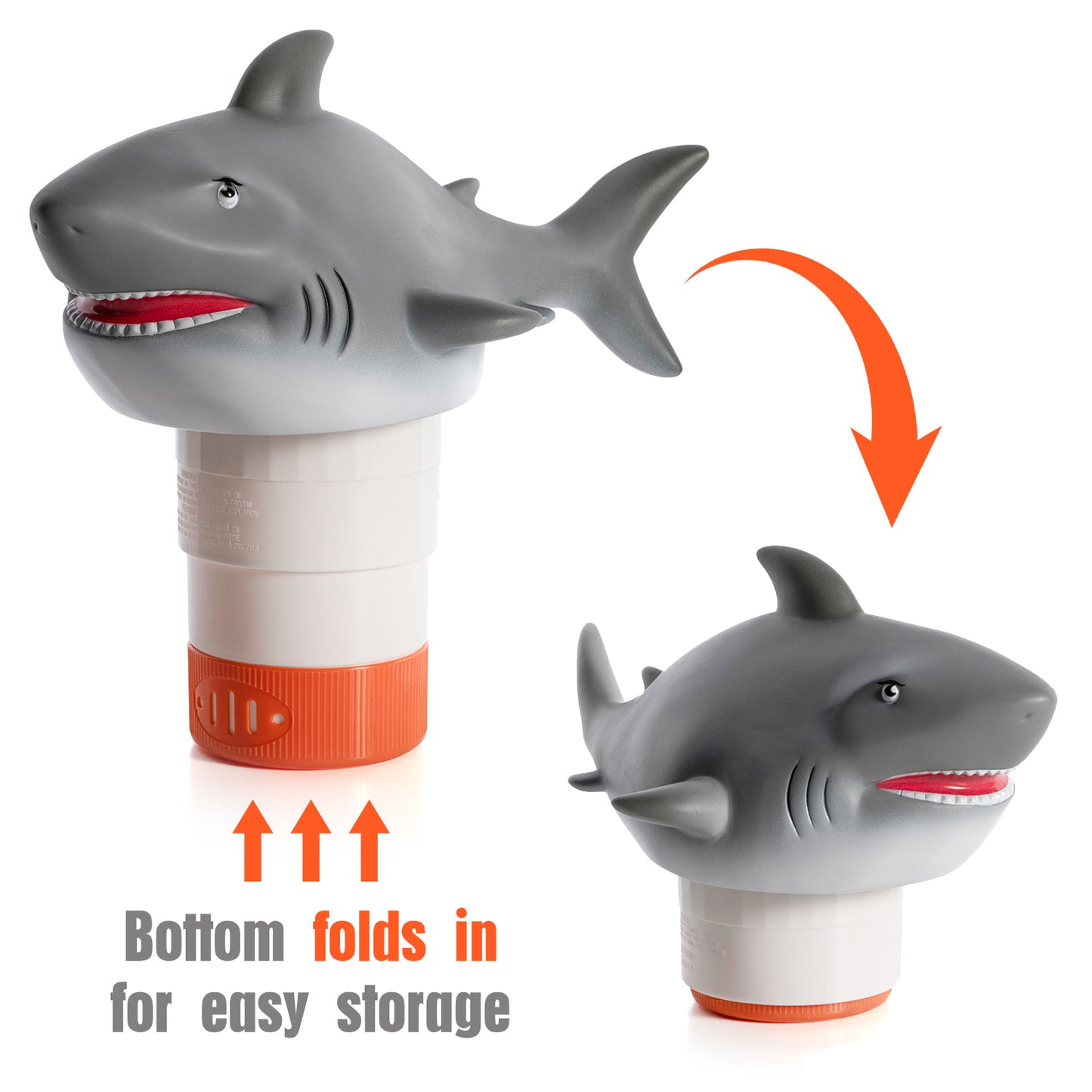 XY-WQ Chlorine Floater, Floating Pool Chlorine Dispenser (Shark), Fits 1 and 3 Inch Tablets for Large and Small Pools, Hot Tub, Spa